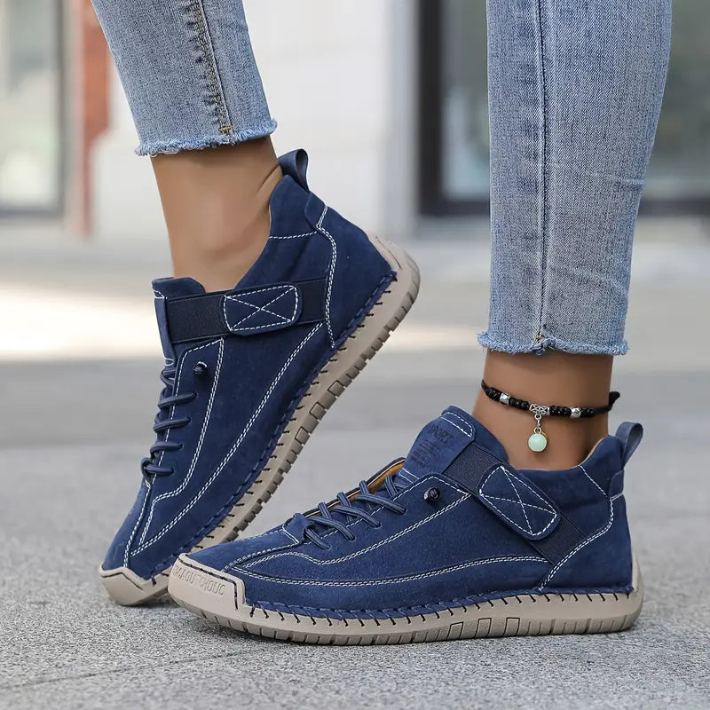Women's Support Leather Sneakers – Blue