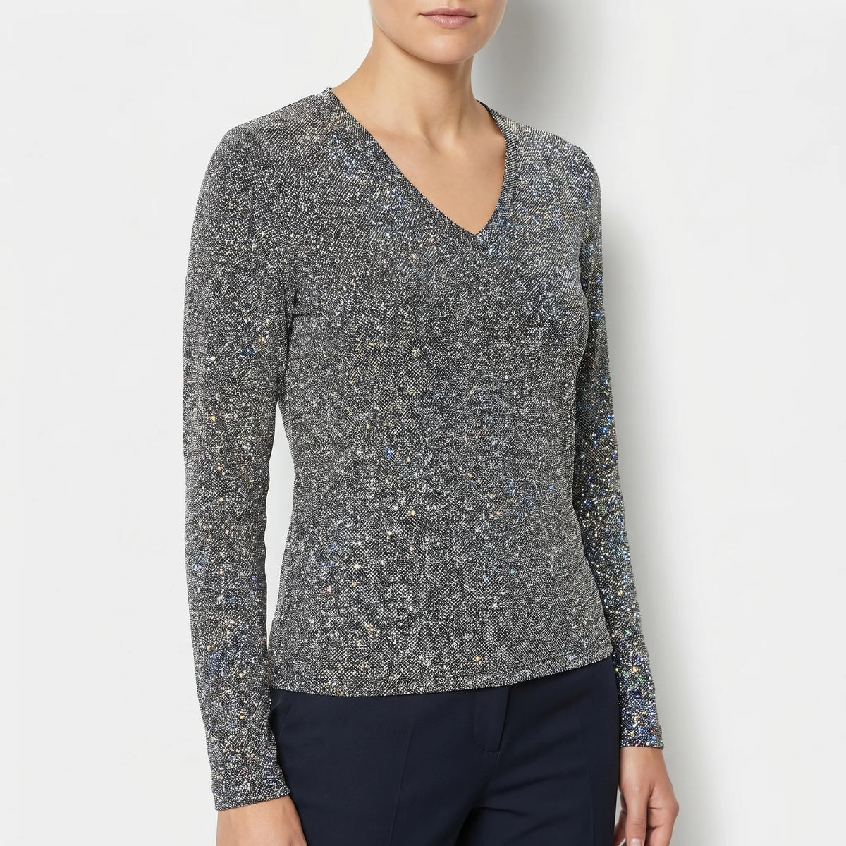 Women's Sparkle V Neck Top for Weekends – view 3