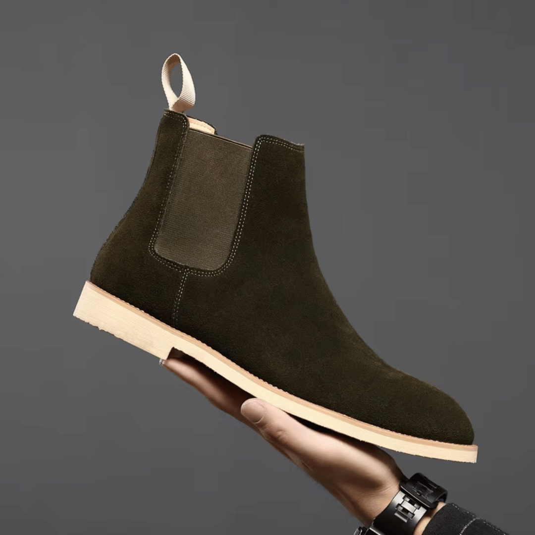 Men's Suede-Finish Chelsea Boots with Elastic Side Panels – view 4