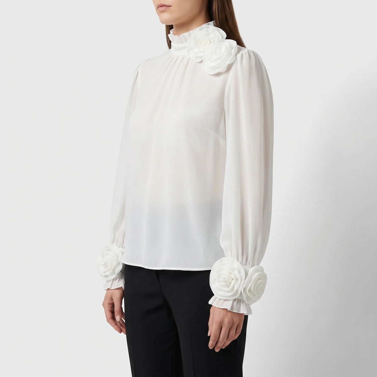 Women's 3D Rose Blouse for Evening Wear – view 3