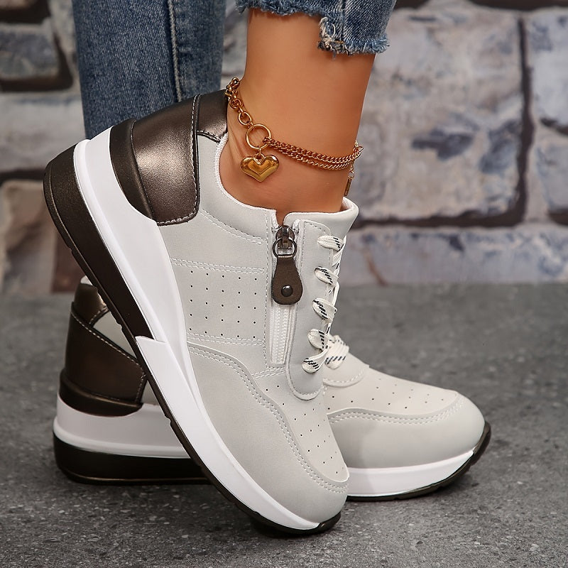 Women's Support Light-Weight Cushioned Sneakers – Suede Gray