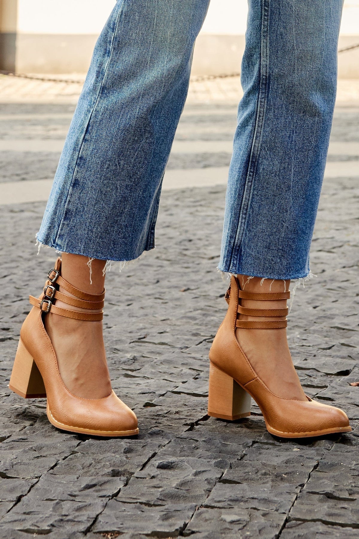 Women's Triple Buckle-Detail Block-Heel Booties – view 2