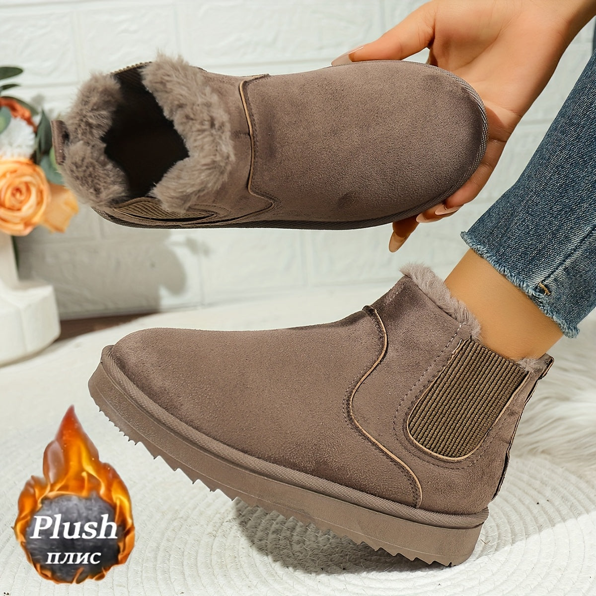 Women's Plush Platform-Sole Booties – view 4