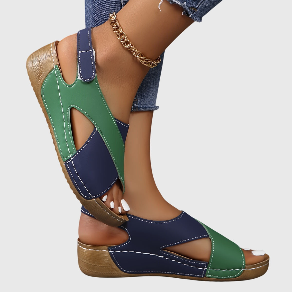 Women's Support Sandals with Adjustable Straps – Green