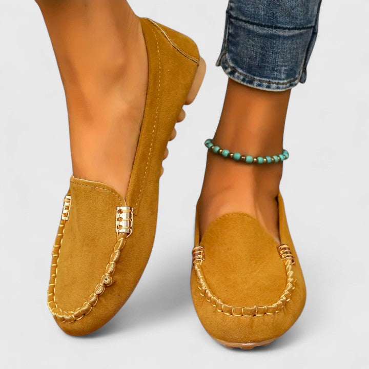 Women's Metal Accent Support Loafers – Yellow