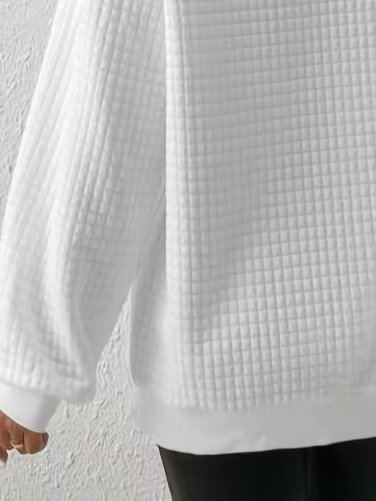 Women's Half-Zip Stand Collar Textured Knit Sweater for Layering – view 10