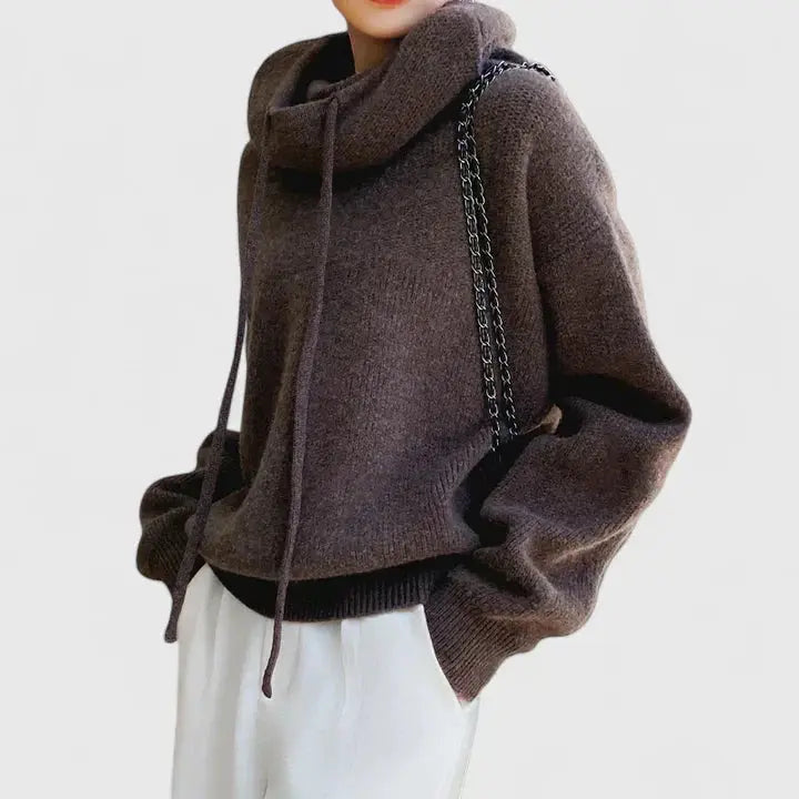 Women's Loose-Fit Rib-Knit Hoodie – view 3