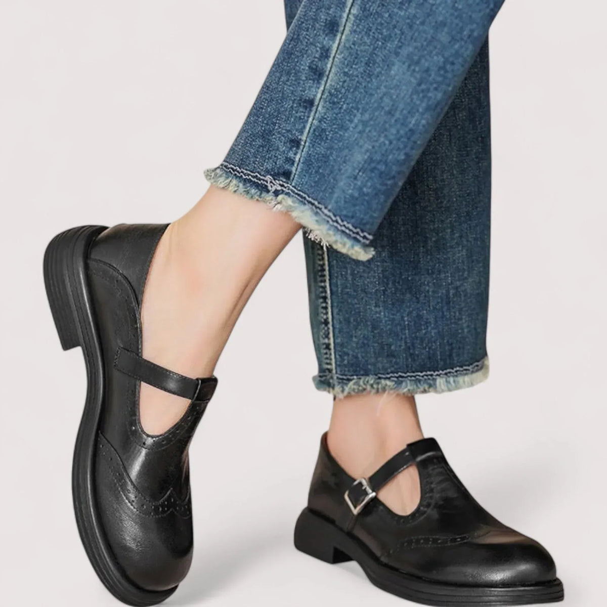 Women's Brogue T-Bar Flats for Work – view 6