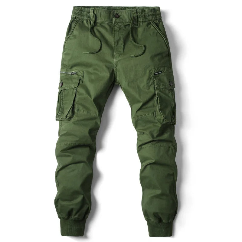 Men's Multi Pocketed Utility Cargo Joggers – Green