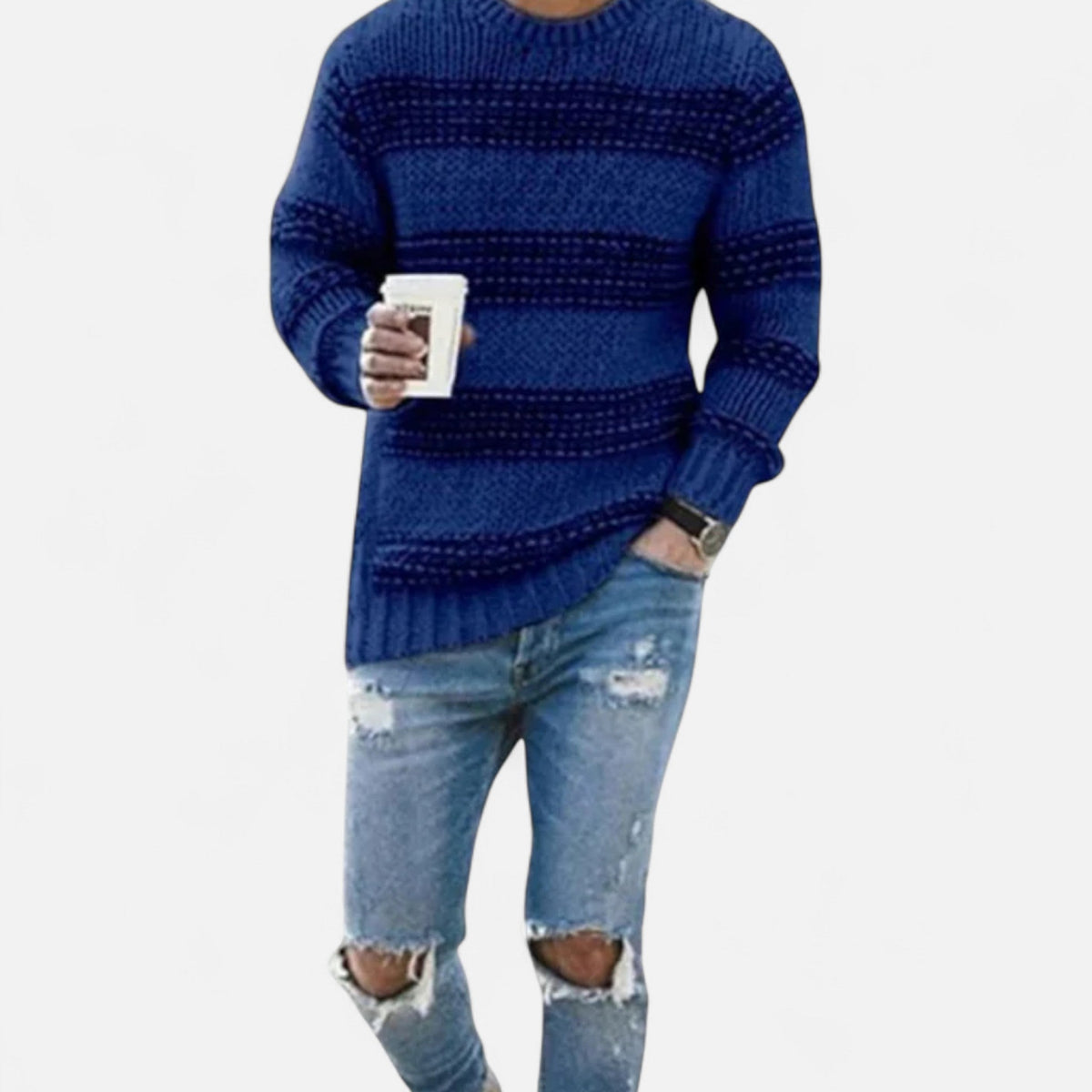 Men's Crewneck Mid-Weight Cold-Weather Knit Pullover – view 6