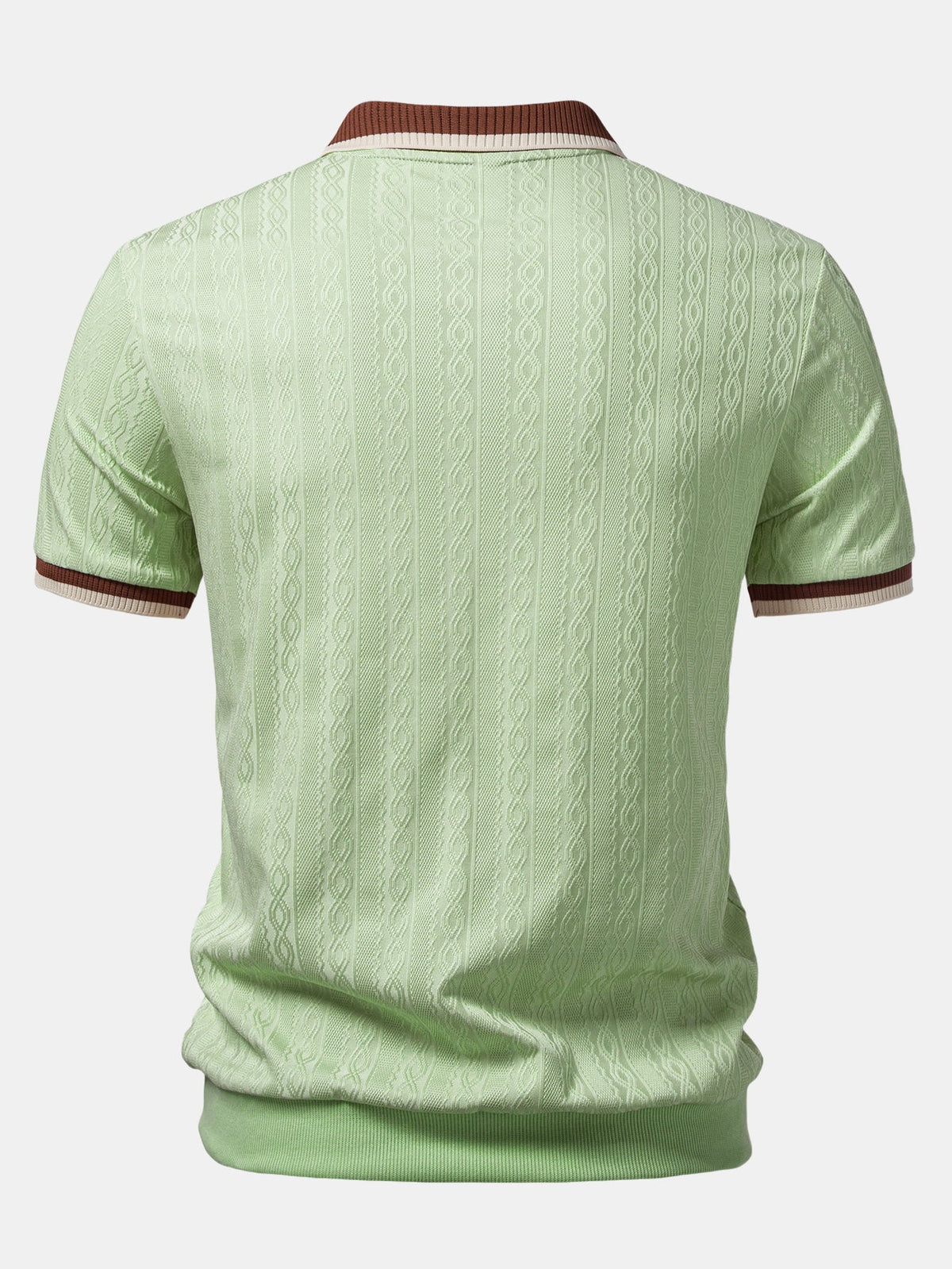 Men's Textured Knit Quarter Zip Polo for Everyday Wear – view 8