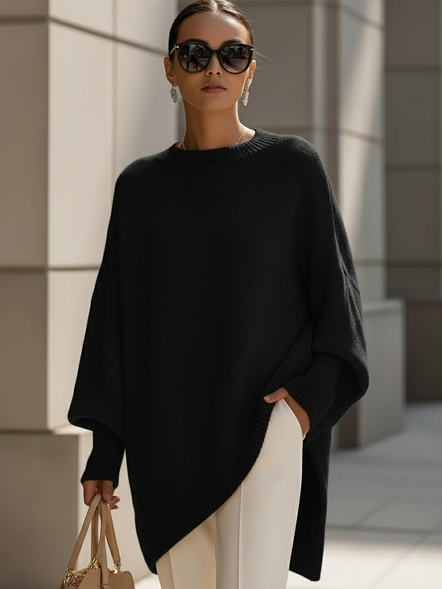 Women's Relaxed-Fit Knit Pullover – Black