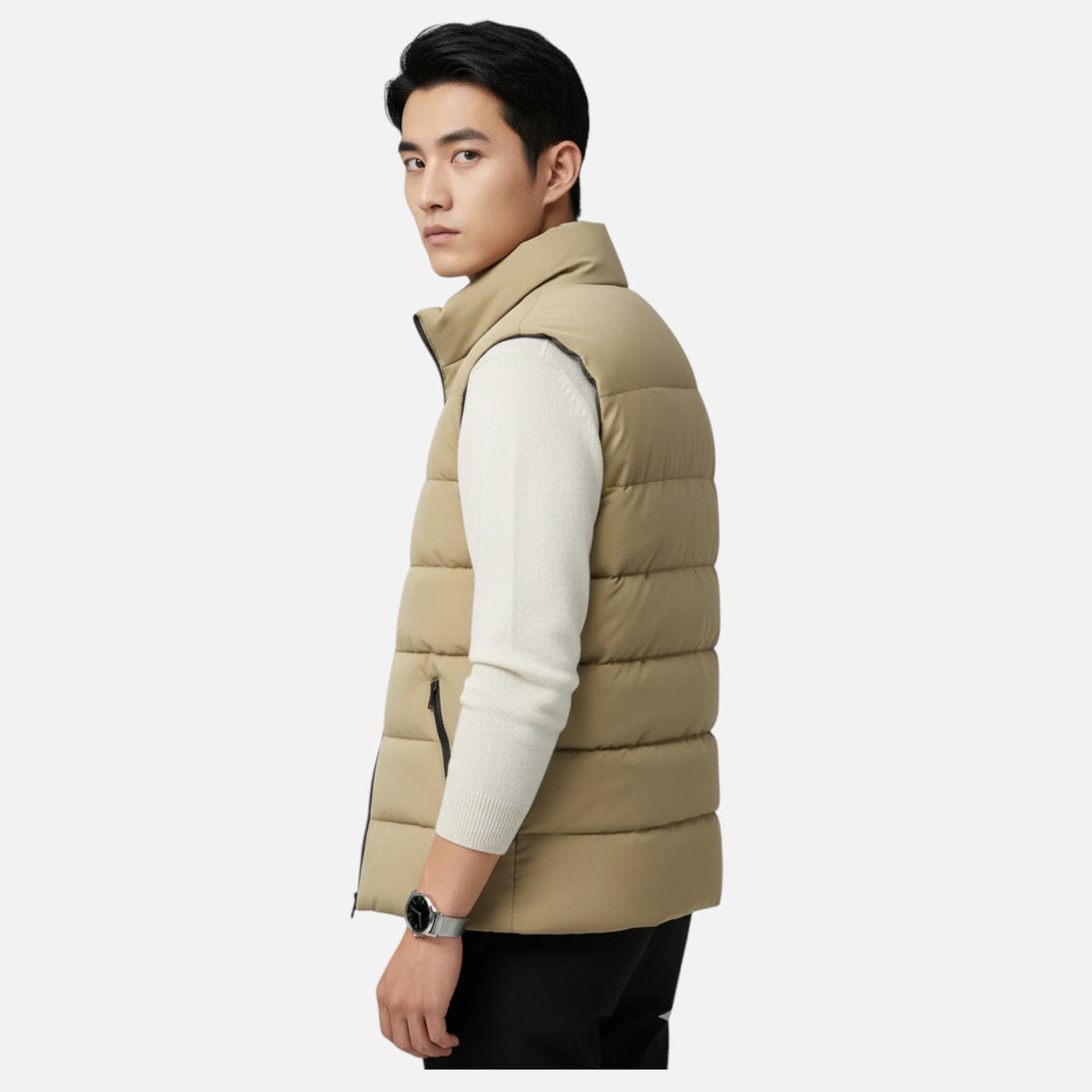 Men's Padded Full-Zip Quilted Cold-Weather Vest – view 3