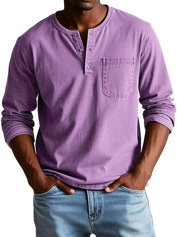 Men's Long Sleeve Henley Shirt for Work – view 8