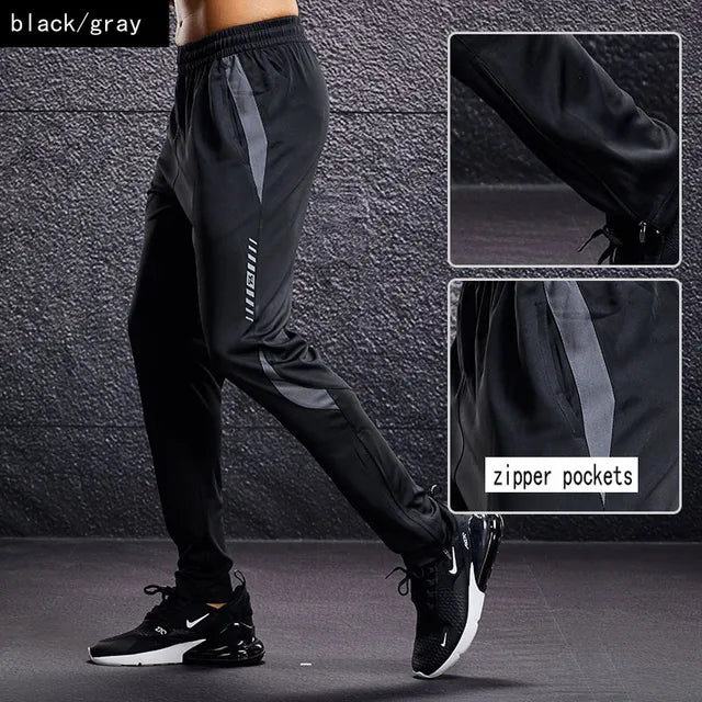 Men's Slim-Tapered Jogger Pants with Zip Pockets – Black