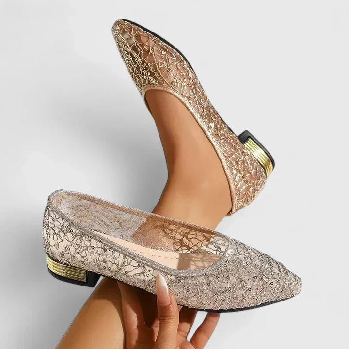 Women's Air-Flow Mesh-Panel Support Shoes – Gold