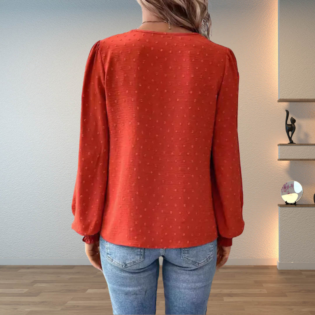 Women's Textured V-Neckline Blouse – view 7