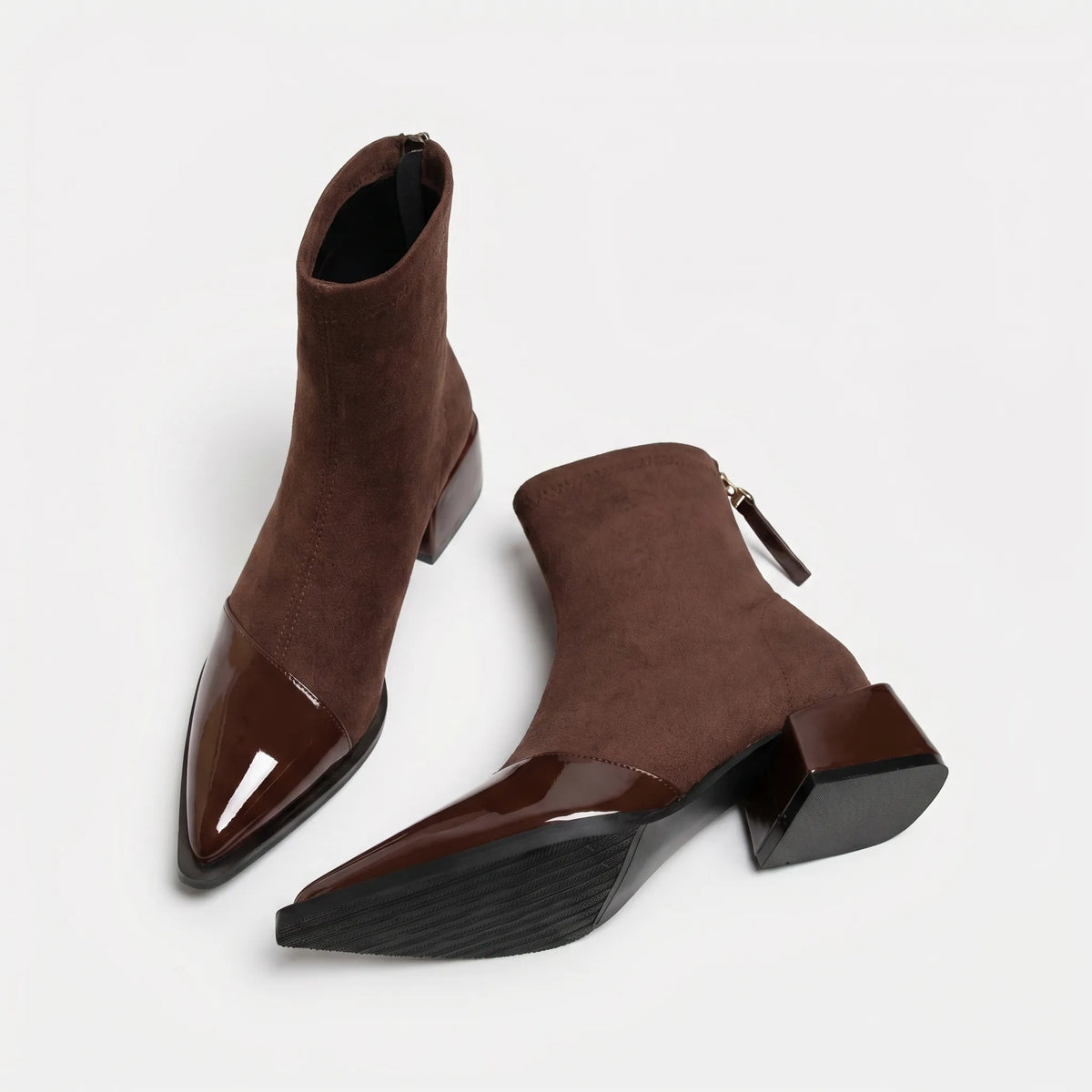 Women's Pointed-Toe Booties – Brown