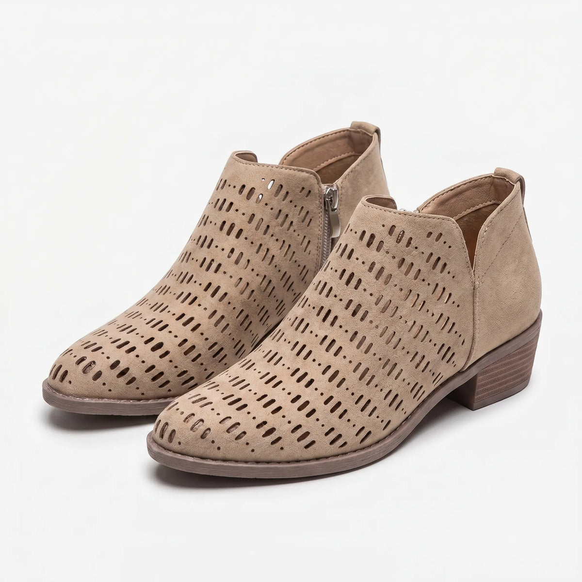 Women's Cutout Booties – Beige