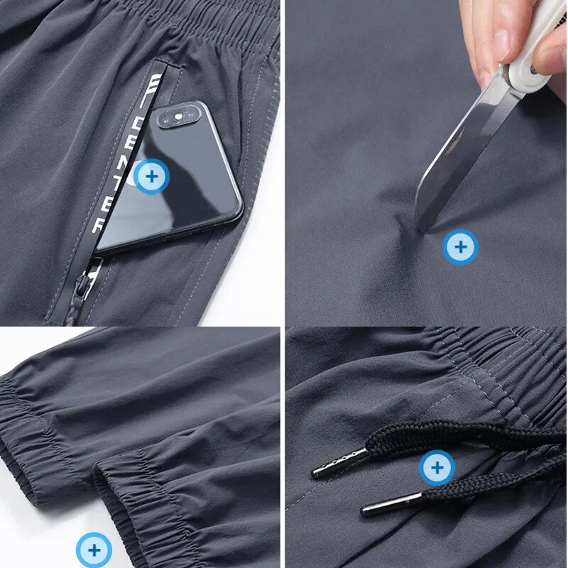 Men's Quick-Dry Slim-Tapered Jogger Pants with Zip Pockets – view 4