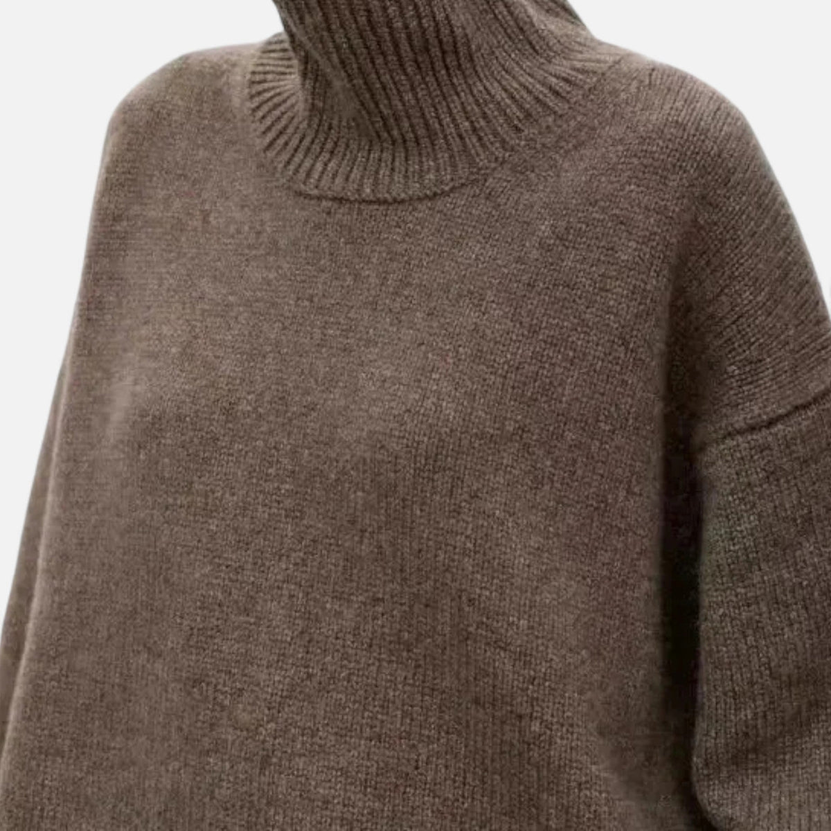 Women's Wool Roll-Neck Pullover – Brown