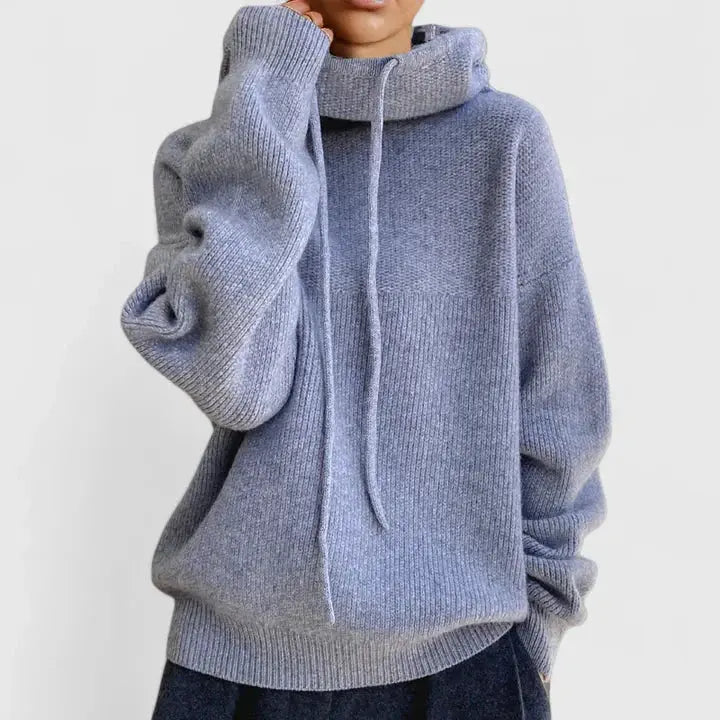 Women's Loose-Fit Rib-Knit Hoodie – view 6