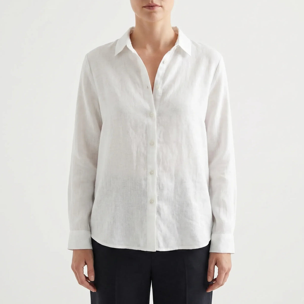 Women's Warm-Weather Button-Front Blouse – White