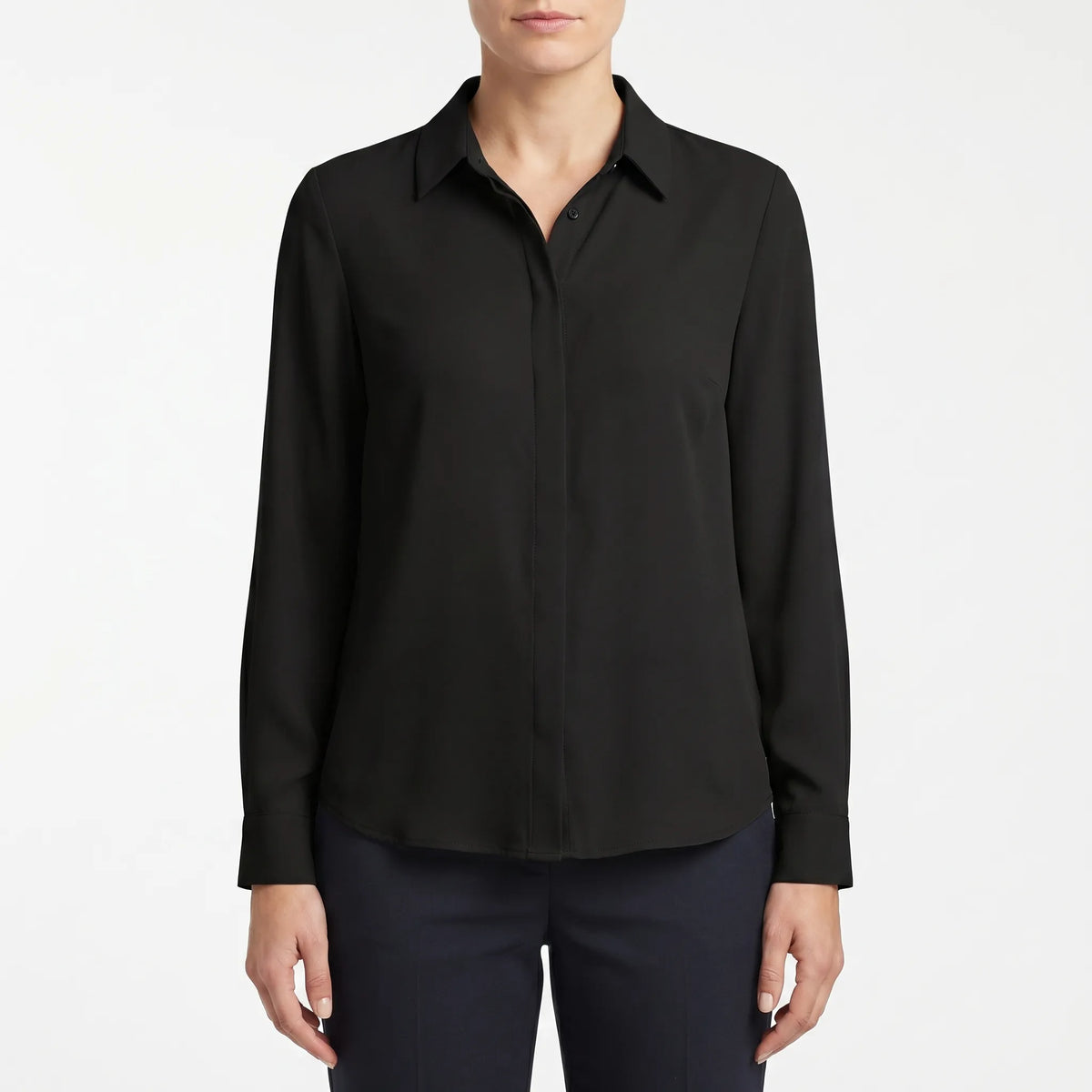 Women's Button Up Blouse for Work – Black