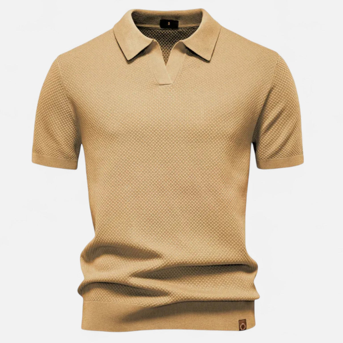 Men's Wool Pineapple Polo Shirt for Evening Wear – Light Brown