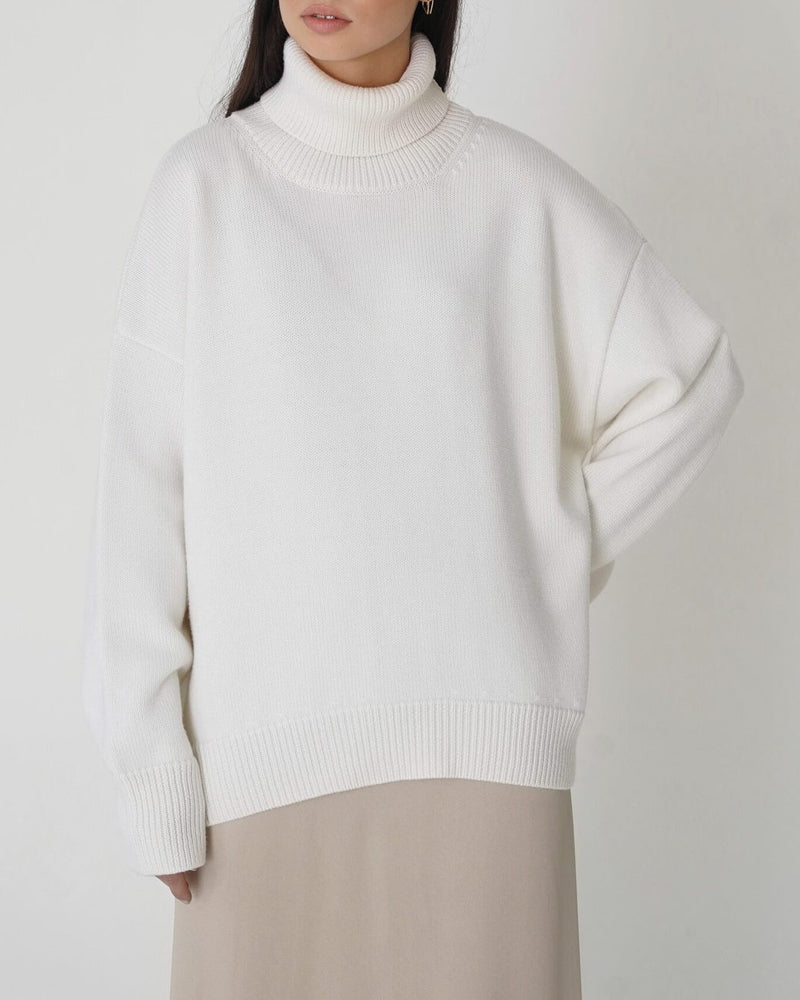 Women's Relaxed-Fit Roll-Neck Knit Pullover – view 5