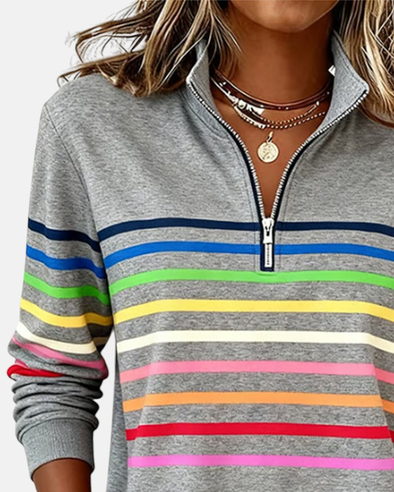 Women's Stripe-Detail Half-Zip Sweatshirt – view 7