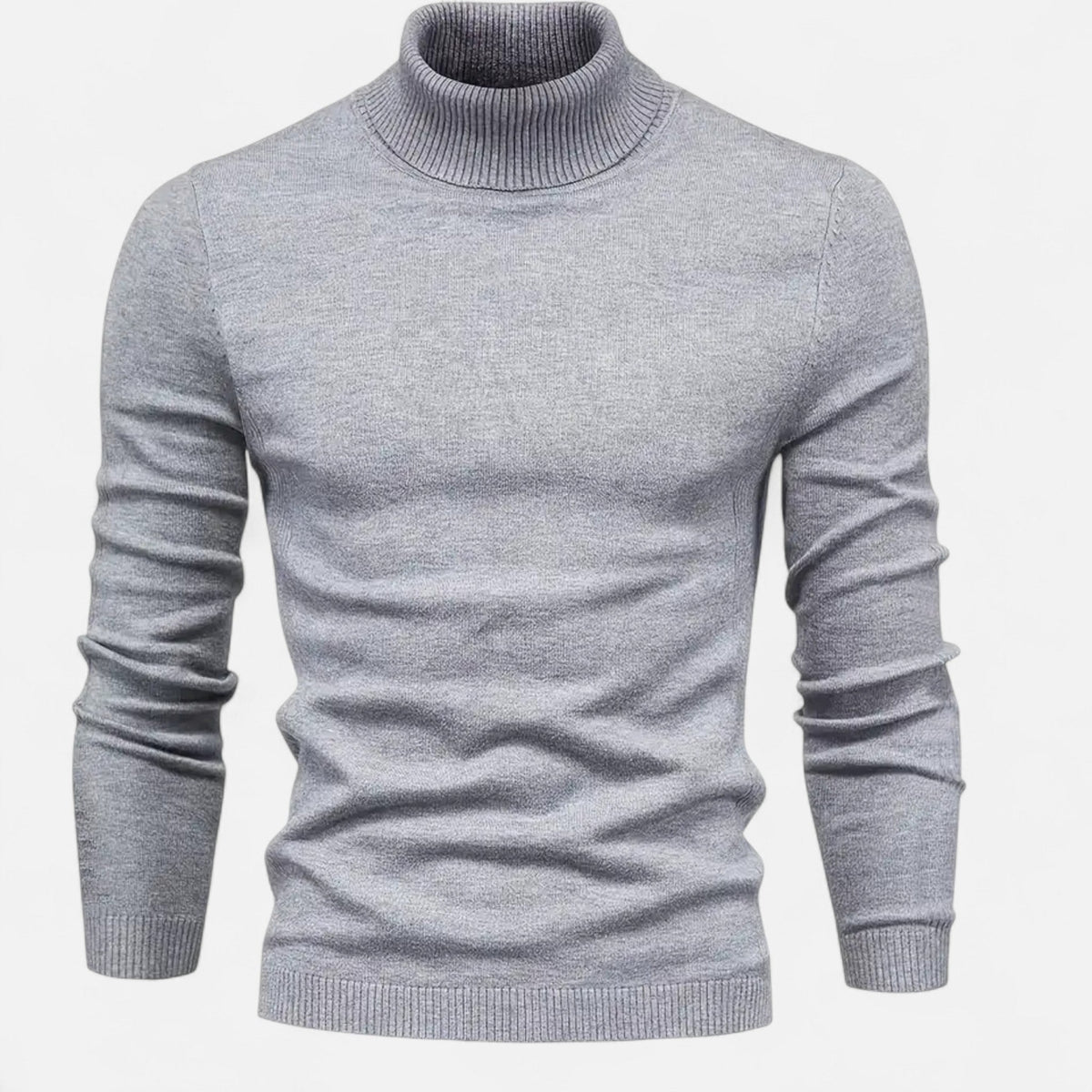 Men's Wool Blend Lapel Neck Pullover for Everyday Wear – Gray