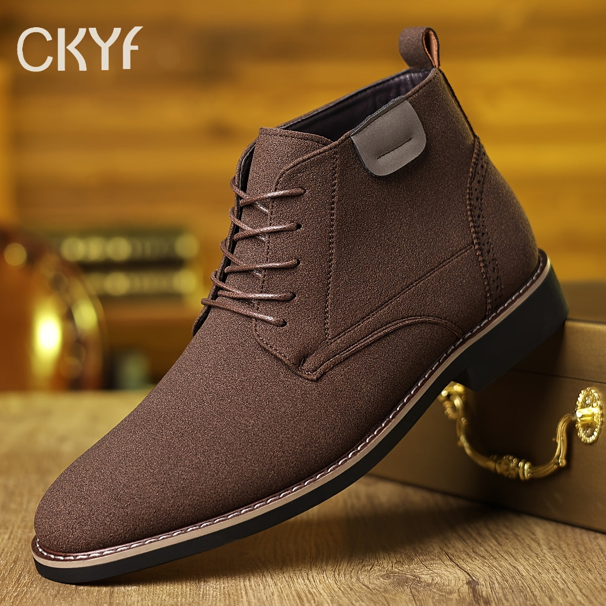 Men's Laced Ankle Boots – Light Brown