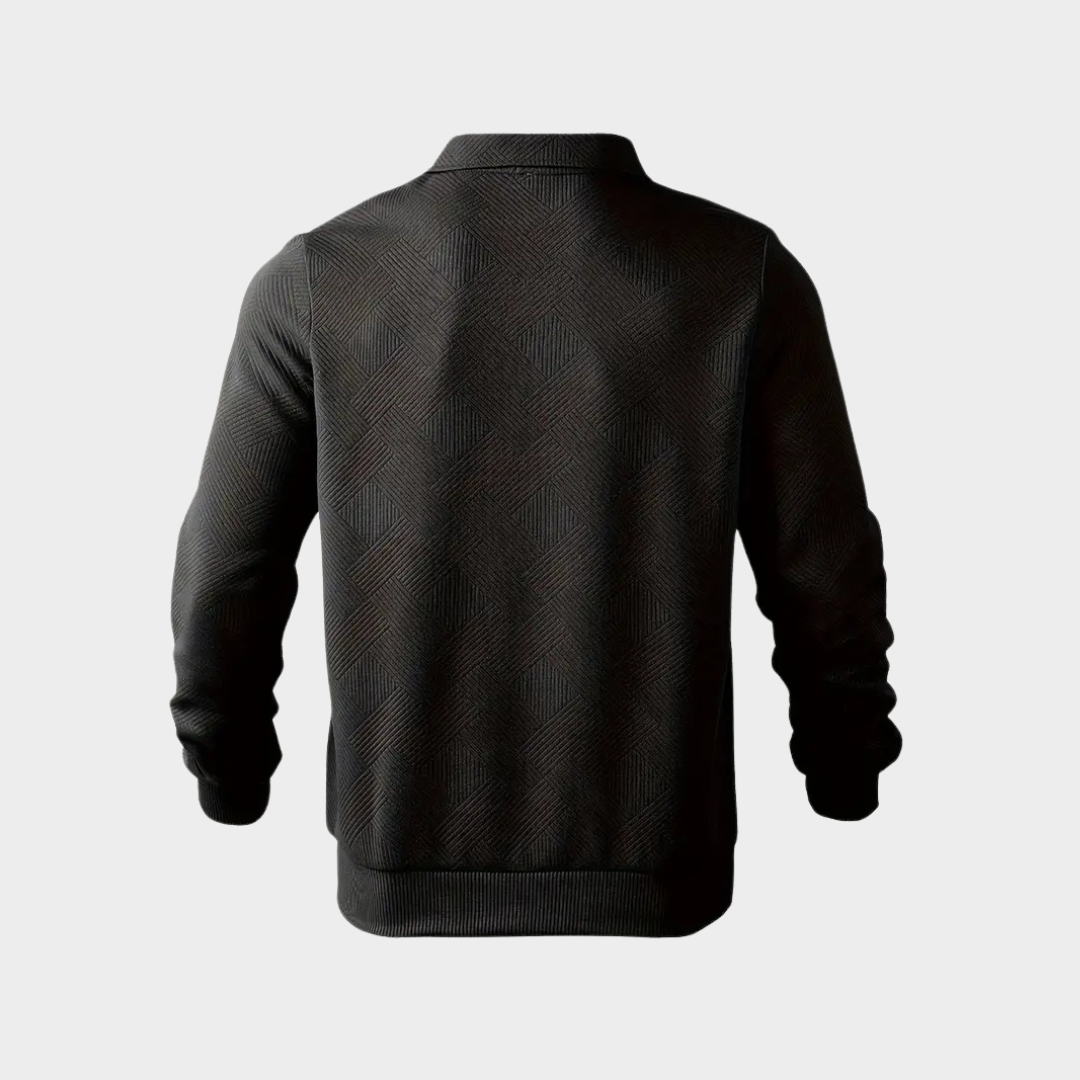 Men's Textured Half-Zip Sweatshirt for Work – view 7