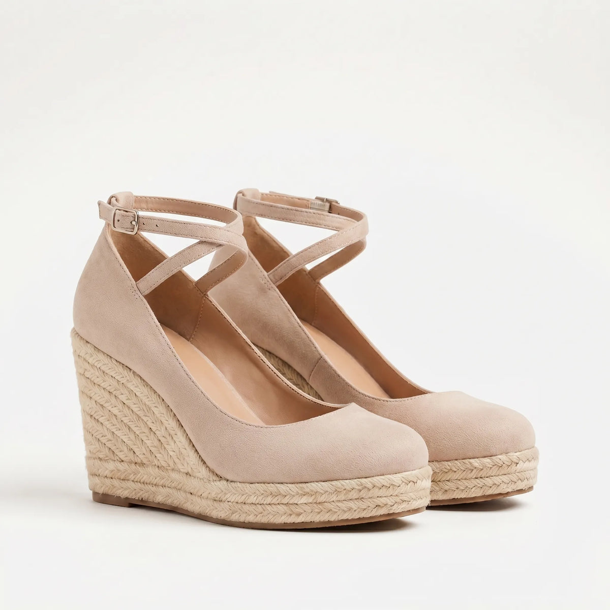 Women's Espadrille Wedge-Heel Heels – Beige