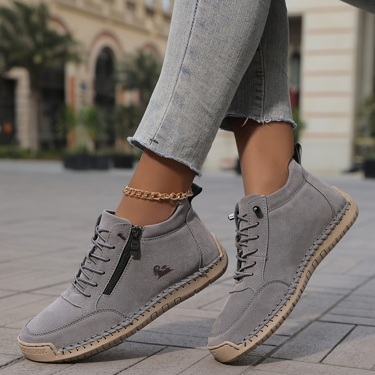Women's Cushioned Support Walking Shoes – Gray