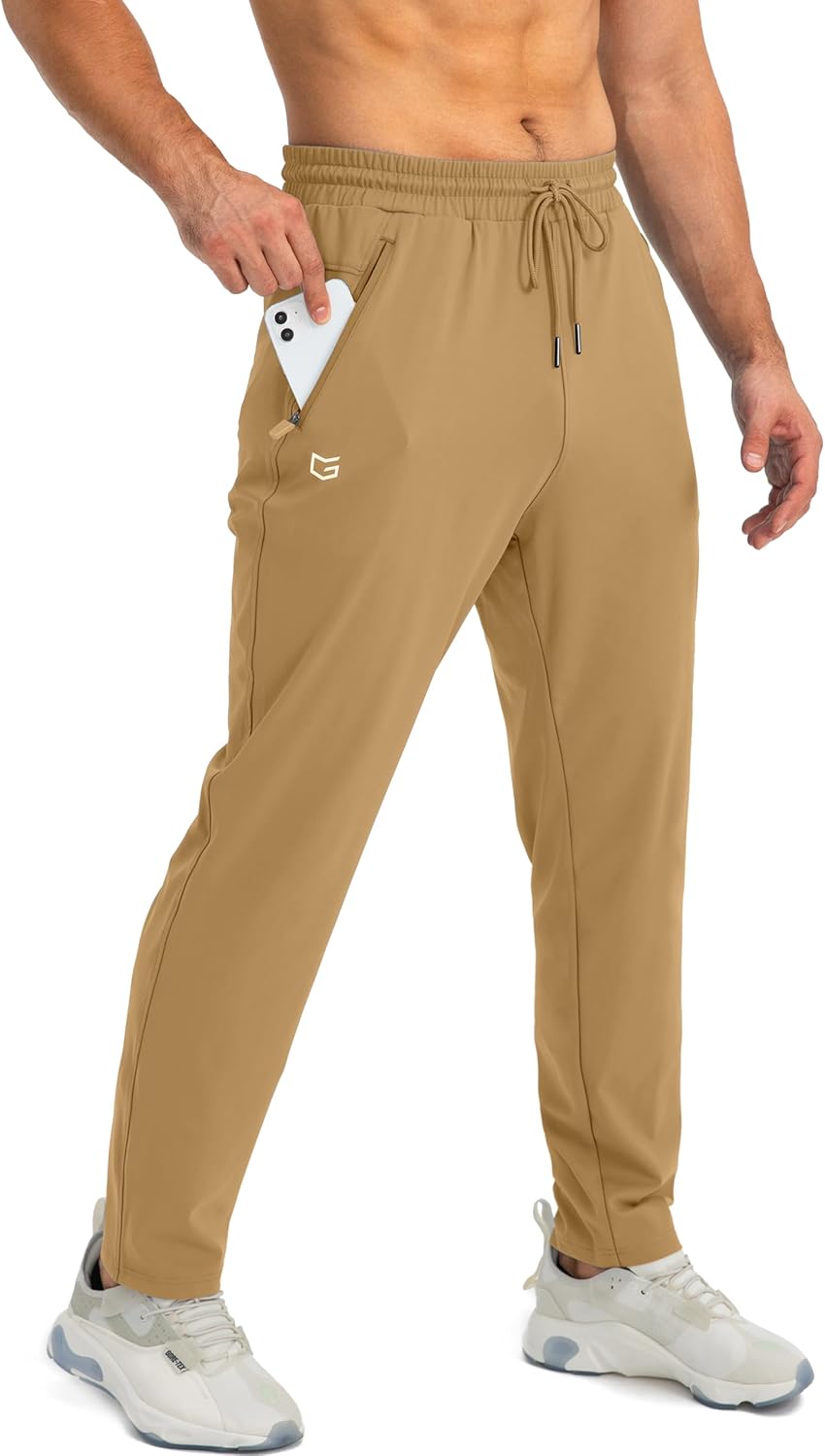 Men's Slim-Tapered Stretchy Joggers – Khaki