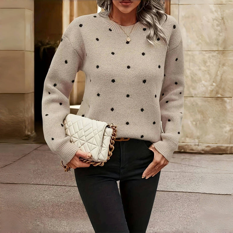 Women's Dot Print Light-Weight Knit Pullover – view 6