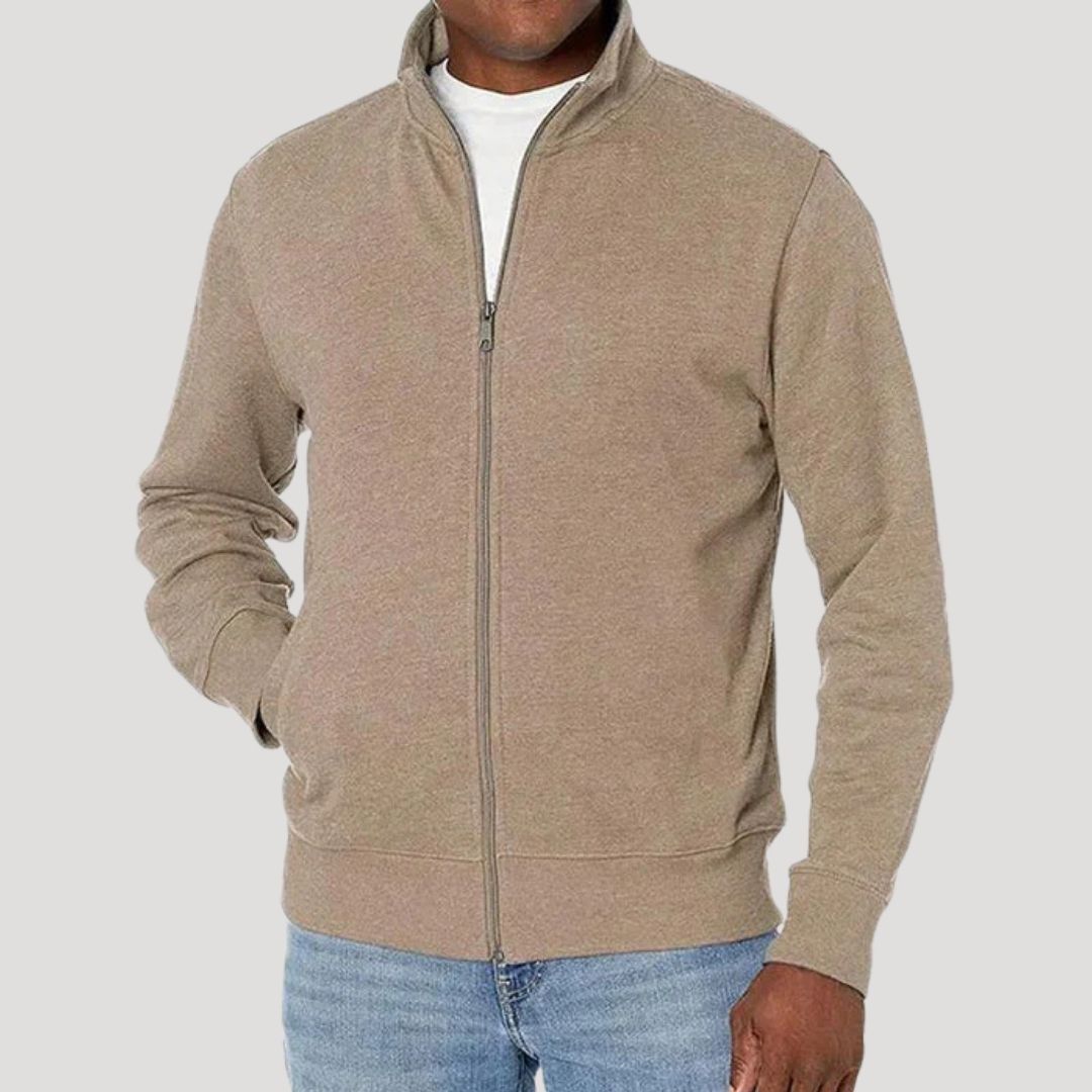 Men's Light-Weight Full-Zip Jacket – Beige