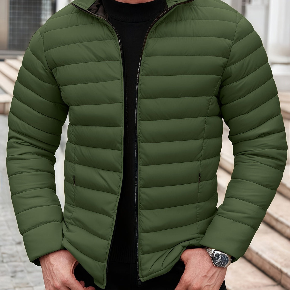 Men's Light-Weight Padded Jacket – Green