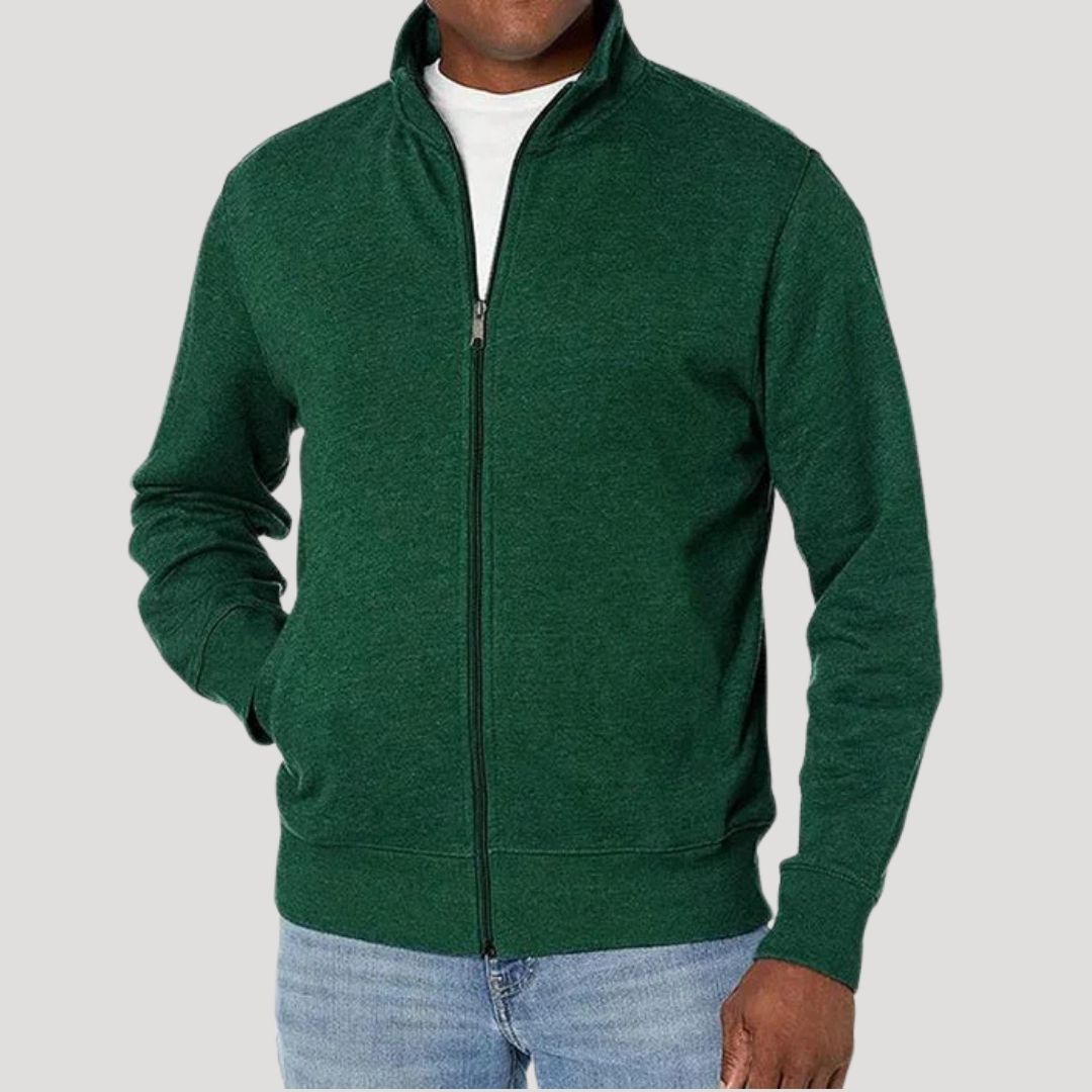 Men's Light-Weight Full-Zip Jacket – Dark Green