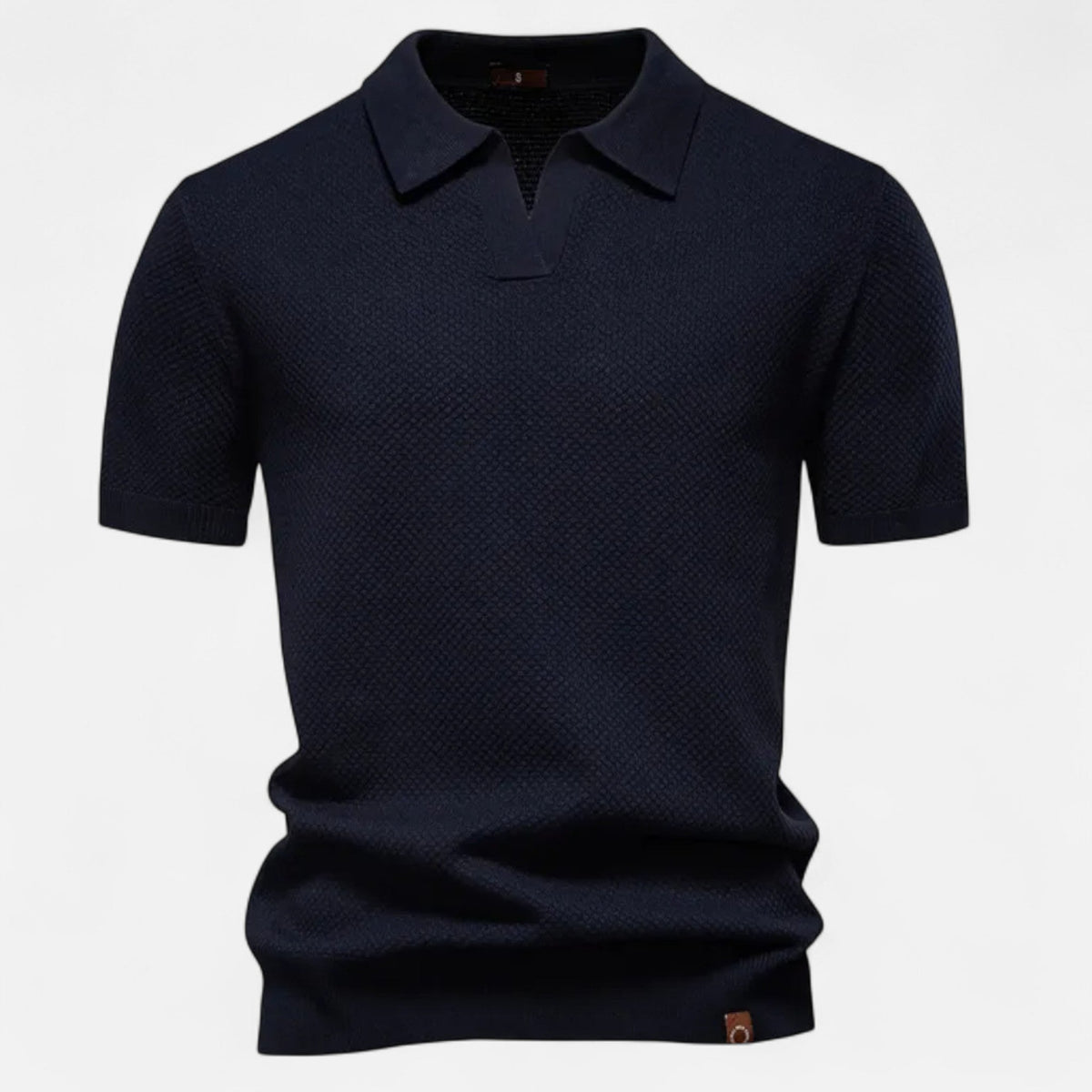 Men's Wool Pineapple Polo Shirt for Evening Wear – Navy