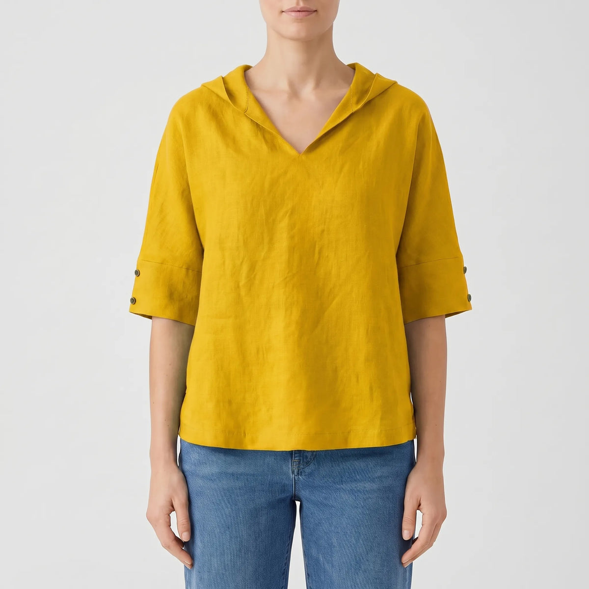 Women's V Neck Everyday Top – Yellow