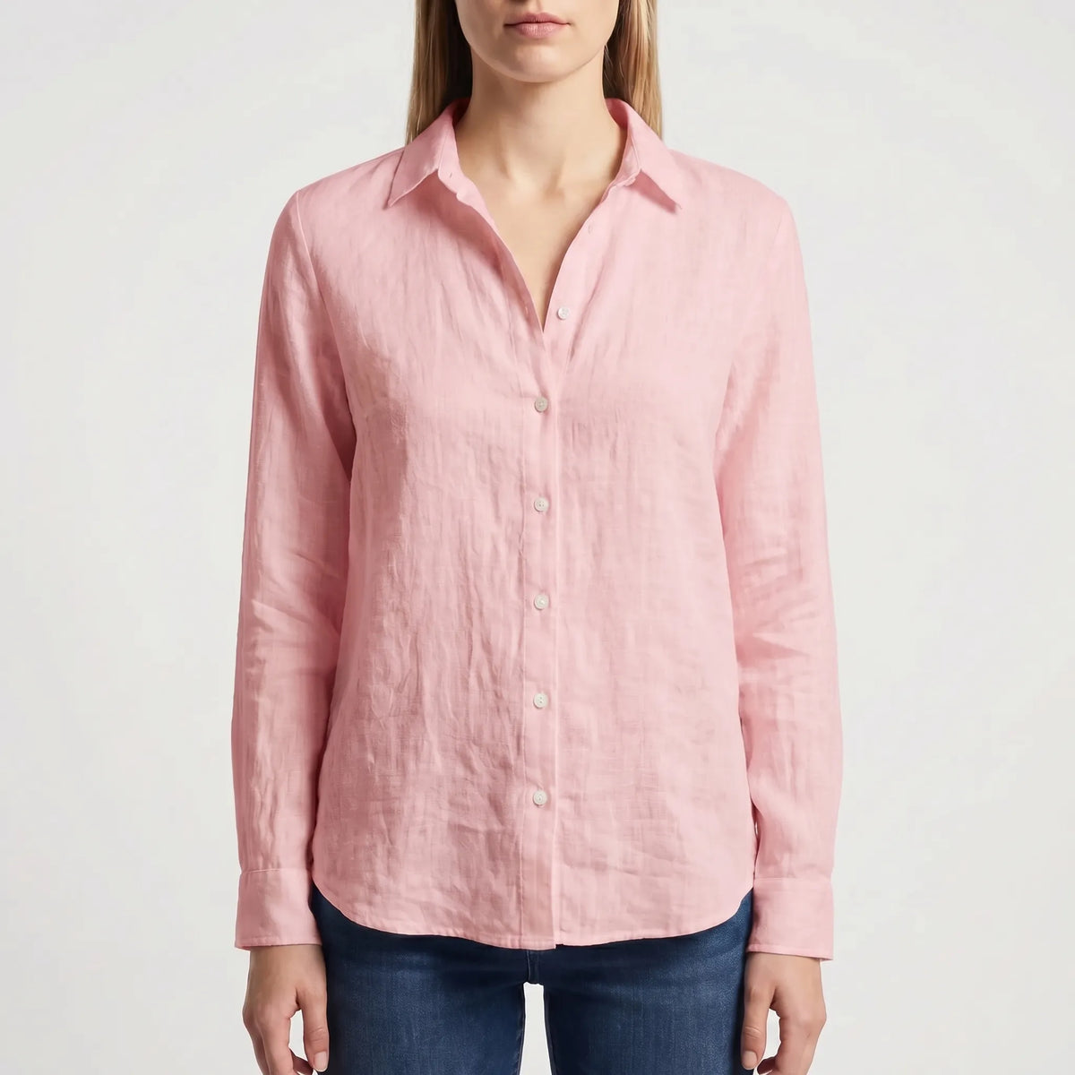 Women's Warm-Weather Button Up Blouse – Pink
