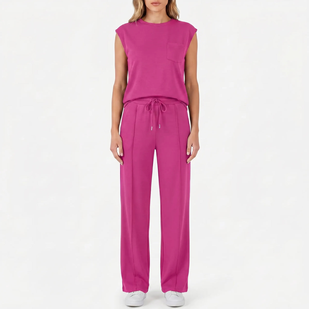 Women's Top and Pants Set for Work – Hot Pink