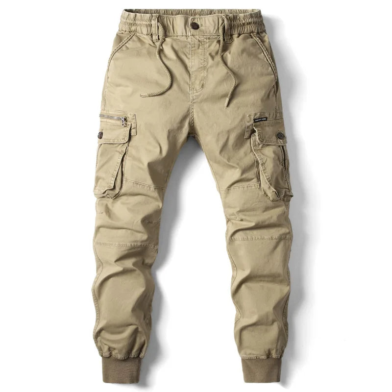 Men's Multi Pocketed Utility Cargo Joggers – Khaki