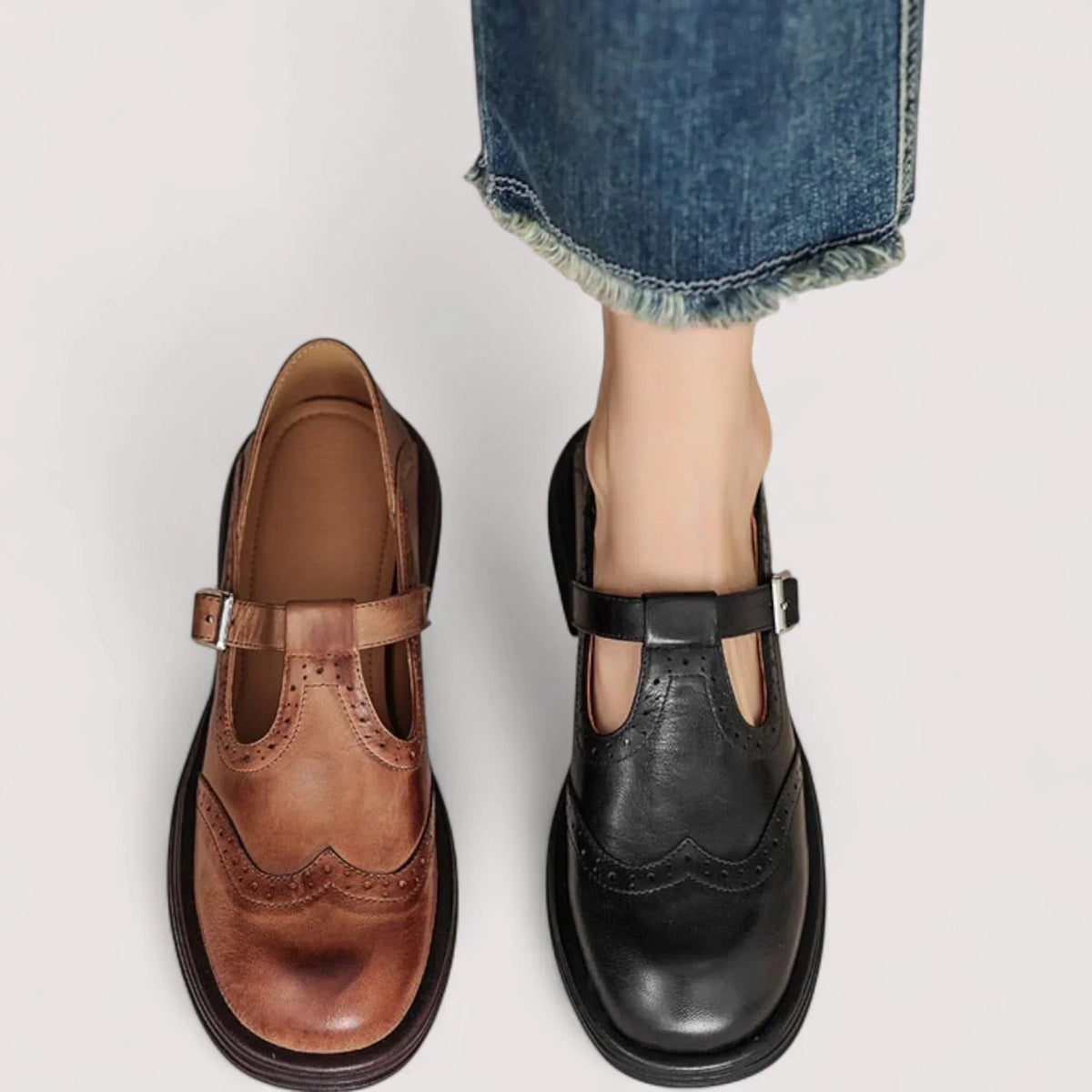 Women's Brogue T-Bar Flats for Work – view 5