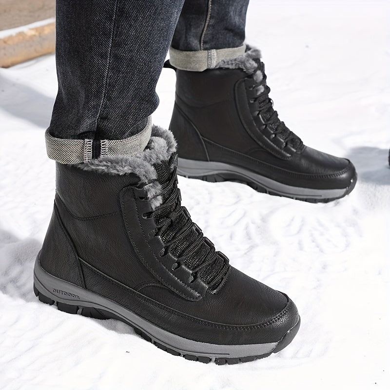 Men's Plush Lined Laced Cold-Weather Boots – view 3