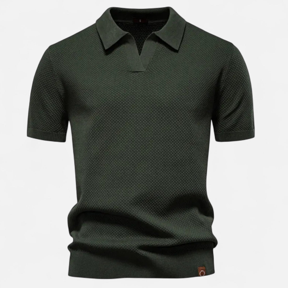 Men's Wool Pineapple Polo Shirt for Evening Wear – Dark Green