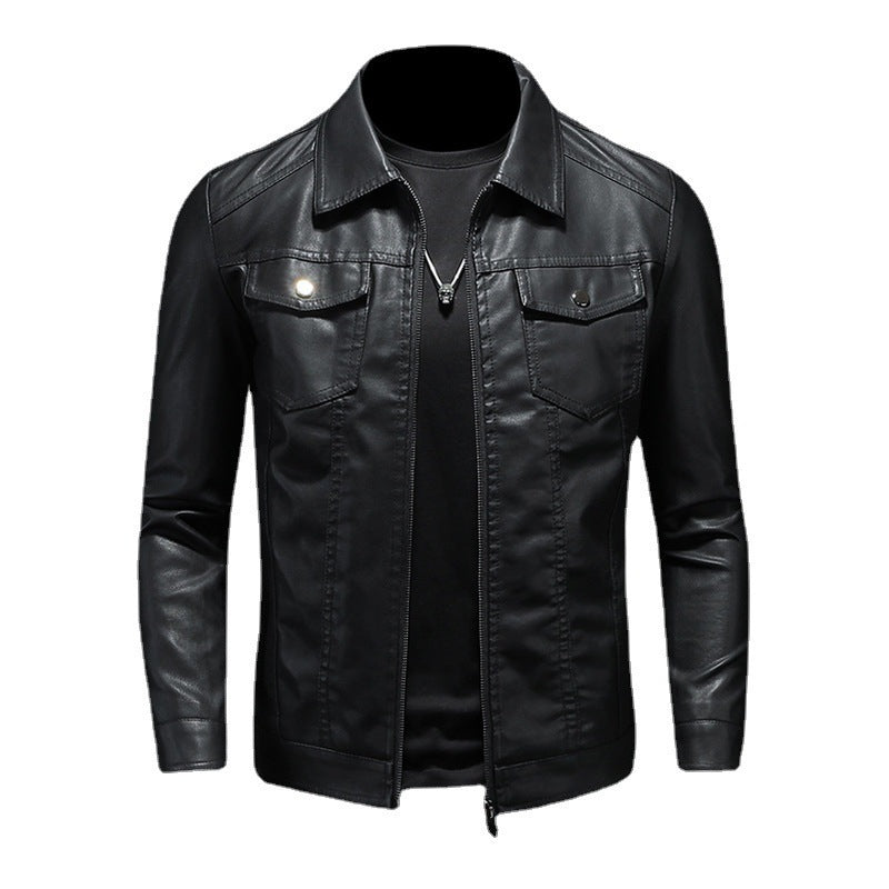 Men's Retro Leather Jacket – view 3